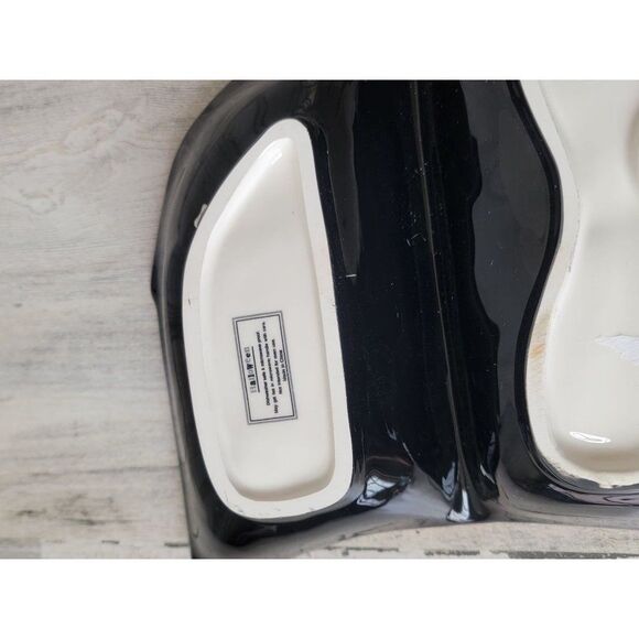 Ceramic haunted house tri serving dish Halloween ghost cat - Picture 7 of 8